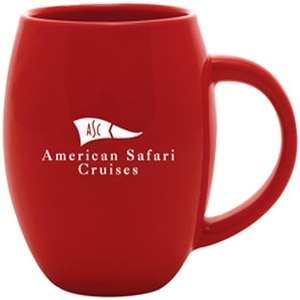 Custom Promotional 16 oz. Barrel Mug - Glossy Red