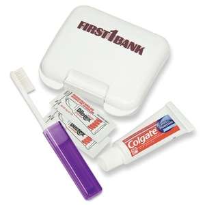 Custom Promotional Dental Kit In A Plastic Pocket Tote