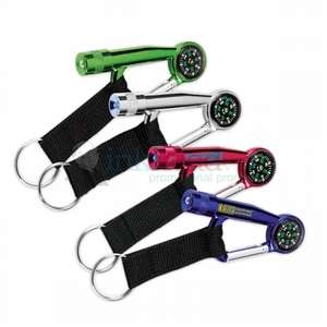 Custom Promotional Flashlight/Compass Carabiner