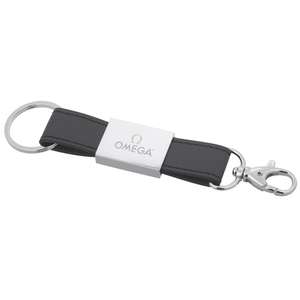 Custom Promotional Leatherette Key Ring With Clasp