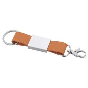 Leatherette Key Ring With Clasp