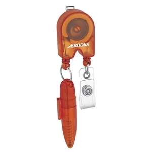 Retractable Badge Holder With Pen
