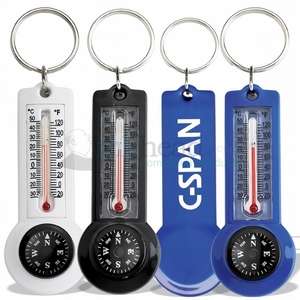 Compass Thermometer Key Ring 