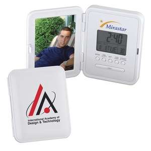 Travel Clock/ Picture Frame - White 