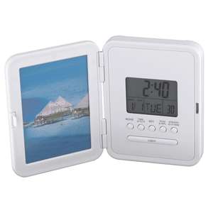 Travel Clock/ Picture Frame - White 