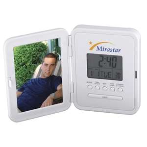 Travel Clock/ Picture Frame - White 