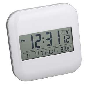 Radio Frequency Digital Clock - White