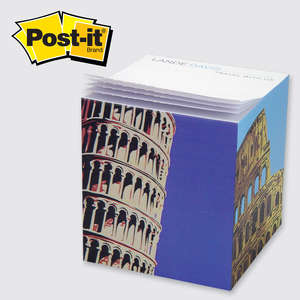 Custom Promotional Post-it(R) Custom Printed Note Cube - 3-3/8"W x 3-3/8"H x 3-3/8"D, Full Color