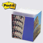 Imprinted Adhesive Notepads - Post-it(R) Custom Printed Note Cube - 3-3/8"W x 3-3/8"H x 3-3/8"D, Full Color