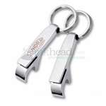 Promotional Standard Keychains - Chrome Mini Bottle Opener and Key Ring