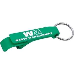 Plastic Mini Bottle Opener and Key Ring 