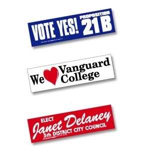 Custom Promotional Bumper Sticker 3" x 11-1/2" Value-line Rush