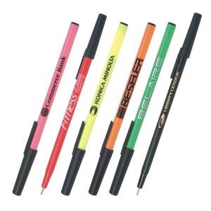 Custom Promotional Crazy Stick Pen - Neon or Black Barrel