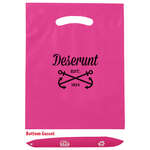 Imprinted Plastic & Vinyl Bags - Biodegradable Fold Over Die Cut Bag - 9"W x 12"H x 3" Gusset