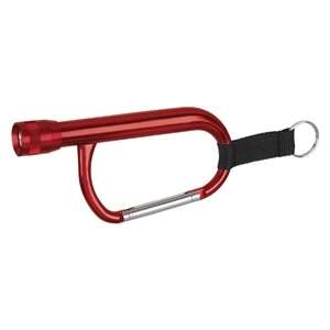 Custom Promotional Jumbo Metal Carabiner Flashlight - Red