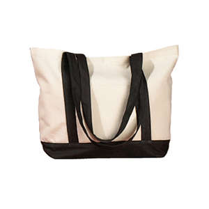 BAGedge Canvas Boat Tote Bag Natural/Black