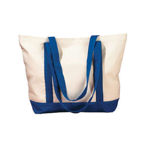 BAGedge Canvas Boat Tote Bag Natural/Blue, Royal