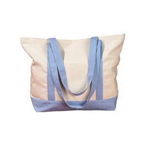 BAGedge Canvas Boat Tote Bag Natural/Blue, Light