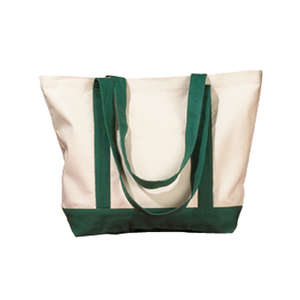 BAGedge Canvas Boat Tote Bag Natural/Green, Forest