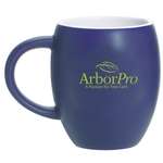 Logo Promotional Products - 16 oz Pot Belly Ceramic Mug - Matte Blue