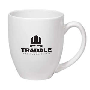 Custom Promotional White Bistro Mug with Organic Polymer Imprint - 16 oz