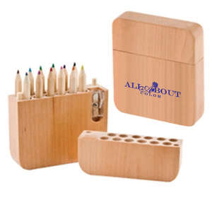 Custom Promotional 12-Piece Colored Pencil Set with Sharpener