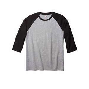 Hanes Women's 3/4-Sleeve Raglan T-Shirt Steel, Light/Black
