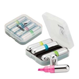Custom Promotional 4-Piece Highlighter Set and Case