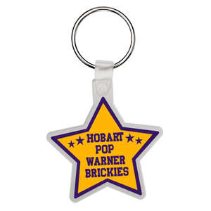 Custom Promotional Star Soft Plastic Standard Key Chain 2"