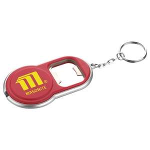 Custom Promotional Round LED Key-Light / Bottle Opener