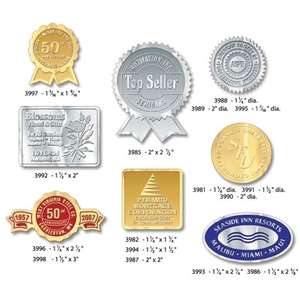 Custom Promotional Embossed Foil Seals - 1-1/4"H x 2-1/4"W Oval