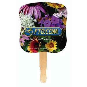 Hourglass Shape Hand Fan - Full Color 