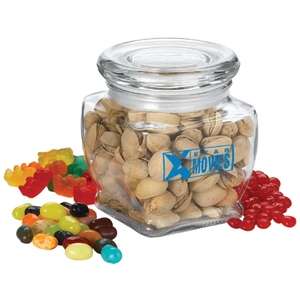 Custom Promotional Howard Footed 10 oz. Glass Jar - (with Fill C)