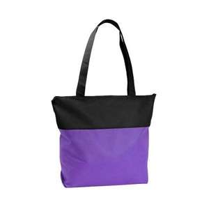 PolyPro Two-Tone Zippered Tote Bag Black/Purple