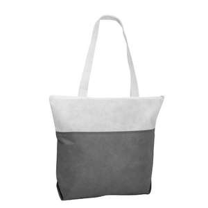 PolyPro Two-Tone Zippered Tote Bag White/Charcoal