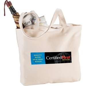 Custom Promotional Signature Cotton 12 oz. Zippered Tote Bag