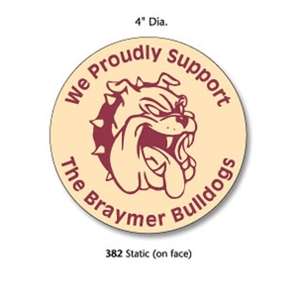 Custom Promotional Clear Vinyl Static Cling Decal - 4" Diameter (Static on Face)