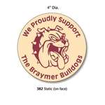Imprinted Buttons & Stickers - Clear Vinyl Static Cling Decal - 4" Diameter (Static on Face)