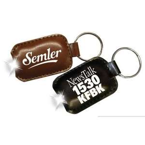 Custom Promotional Leatherette Pouch Flashlight Keychain