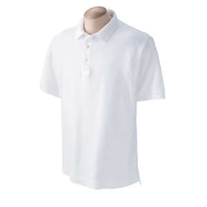 Devon and Jones Men's Pima Pique Short-Sleeve Polo Shirt White
