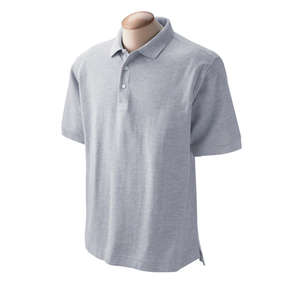 Devon and Jones Men's Pima Pique Short-Sleeve Polo Shirt Gray, Heather