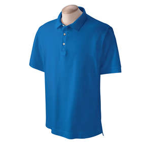 Devon and Jones Men's Pima Pique Short-Sleeve Polo Shirt Blue, French