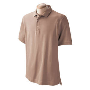 Devon and Jones Men's Pima Pique Short-Sleeve Polo Shirt Taupe