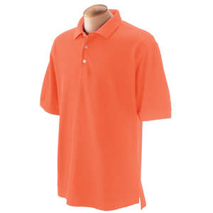 Devon and Jones Men's Pima Pique Short-Sleeve Polo Shirt Orange, Deep