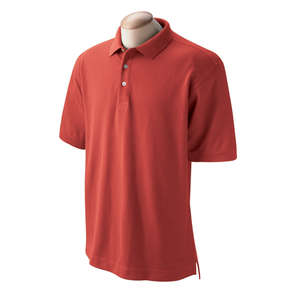 Devon and Jones Men's Pima Pique Short-Sleeve Polo Shirt Rust