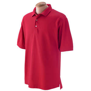 Devon and Jones Men's Pima Pique Short-Sleeve Polo Shirt Red
