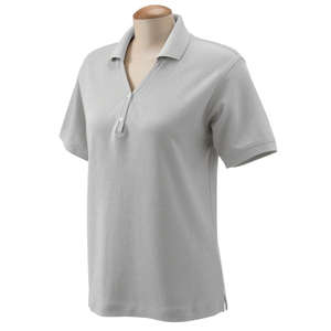 Devon and Jones Women's Short Sleeve Polo Shirt Gray, Heather