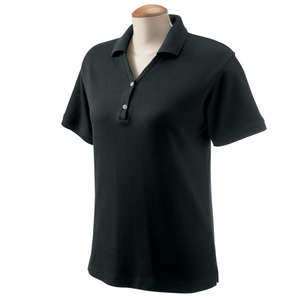 Devon and Jones Women's Short Sleeve Polo Shirt Black