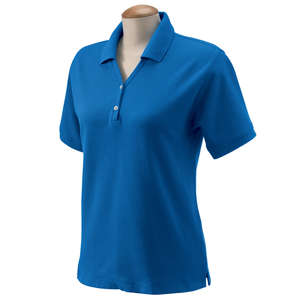 Devon and Jones Women's Short Sleeve Polo Shirt Blue, French