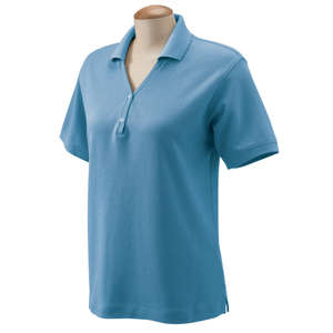 Devon and Jones Women's Short Sleeve Polo Shirt Blue, Slate